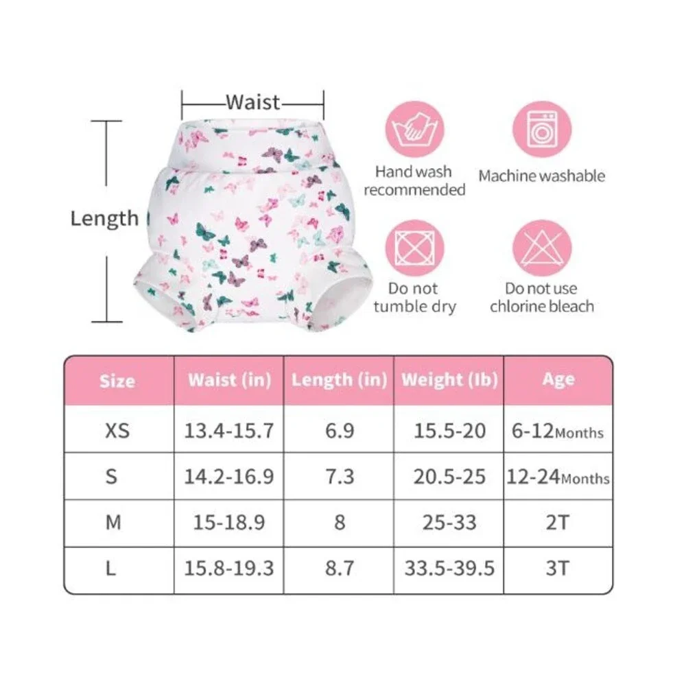 Baby Swim Diapers 2T Reusable 3 Pack Adjustable Washable Waterproof BIG ELEPHANT